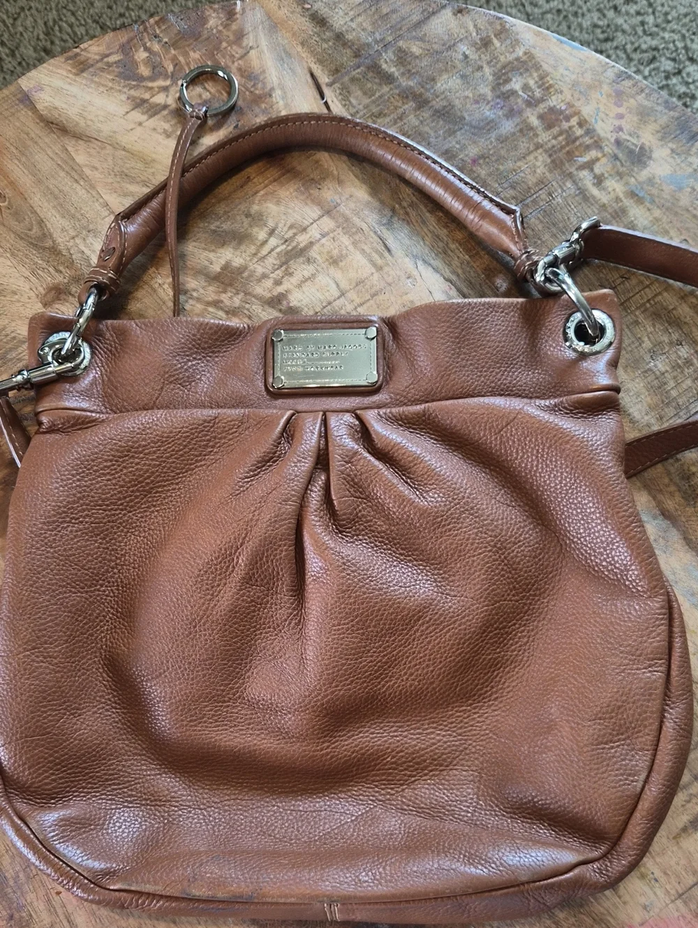 Marc By Marc Jacobs Brown Tan Pebbled Leather Hobo Shoulder Bag